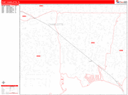 Port Charlotte  Wall Map Red Line Style